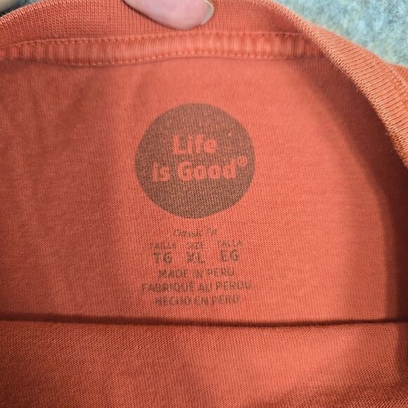 Life is Good Take It Slow Shirt Size Men's XL Burnt Orange Red 100% Cotton - Picture 5 of 12